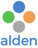 Alden Logo Green Dot Layered Stacked Transparent Background